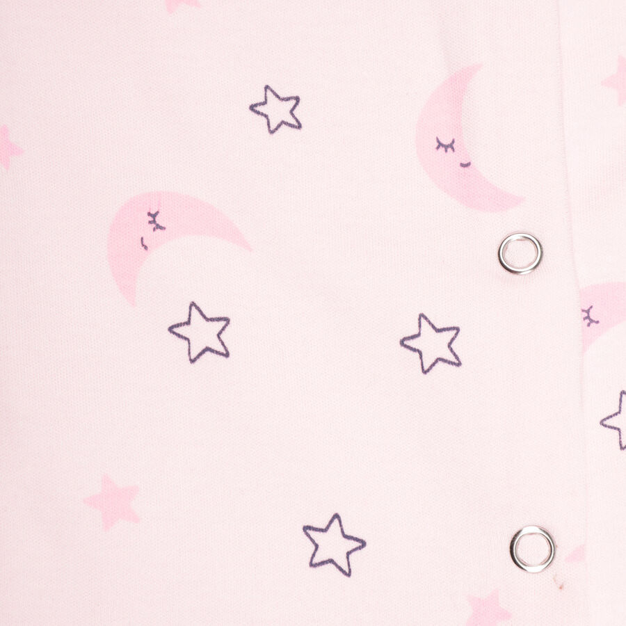 Infants Printed Cotton Bodysuit, Pink, large image number null