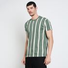 Men's Round Neck Half Sleeves T-Shirt, गहरा हरा, small