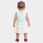 Infants Aqua Round Neck Top Skirt Set Upper and Bottom Set, Aqua, small