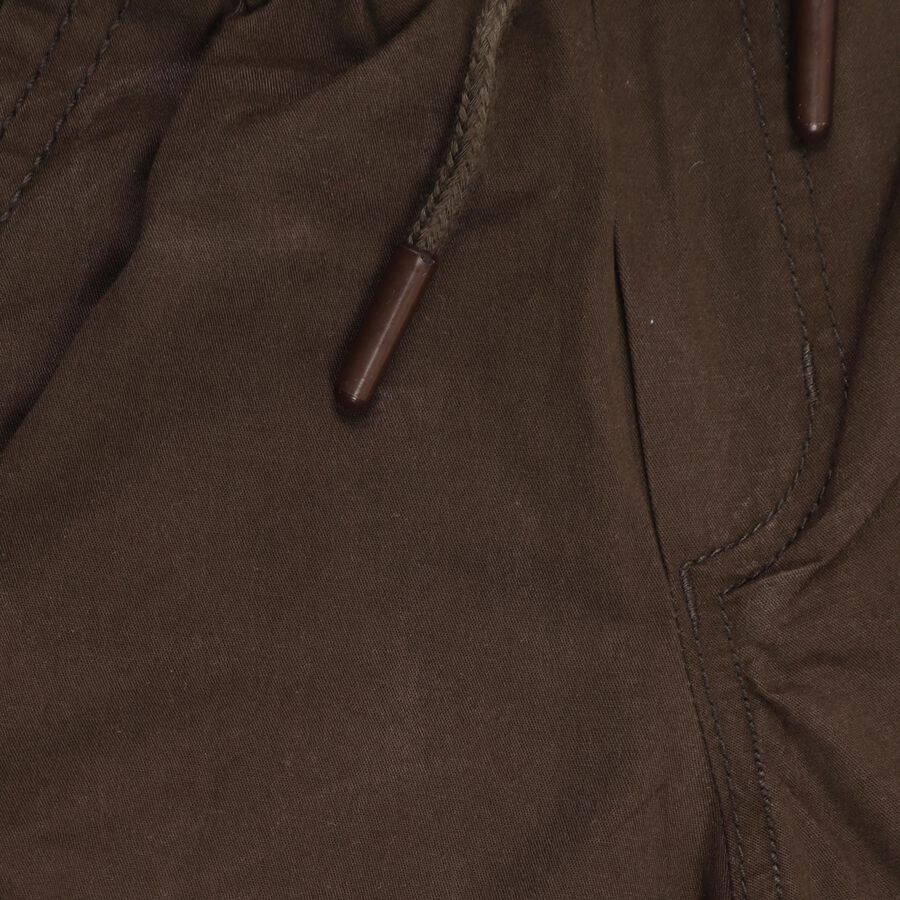 Boys' 100% Cotton Trousers, Brown, large image number null