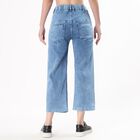 Women's Light Blue Wide Leg High Waist Jeans, Mid Blue, small