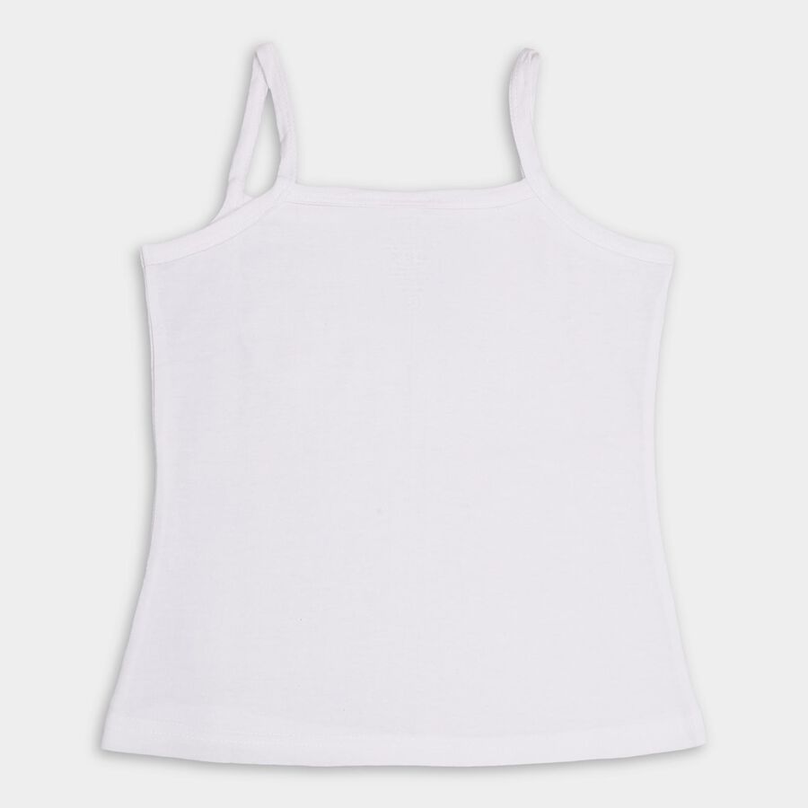 Girls' 100% Cotton Vest, White, large image number null