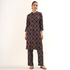 Women's Black Printed Ethnic Set, Black, small image number null