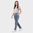 Women's Navy Blue Regular Fit Side-Striped Track Pants, Navy Blue, small