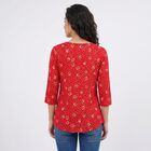 Women's Fuchsia Round Neck Printed Straight Kurti, Fuchsia, small