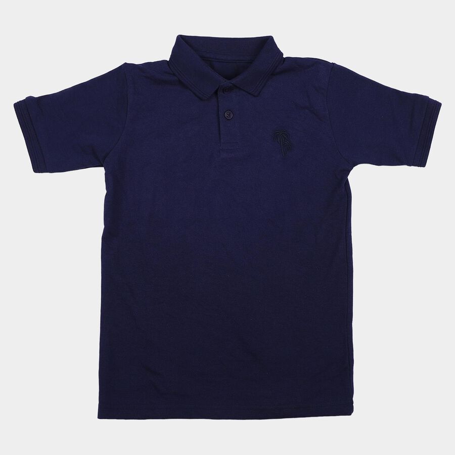 Boys Navy Blue Polo Neck Polo Boys T-Shirt, नेवी ब्लू, large