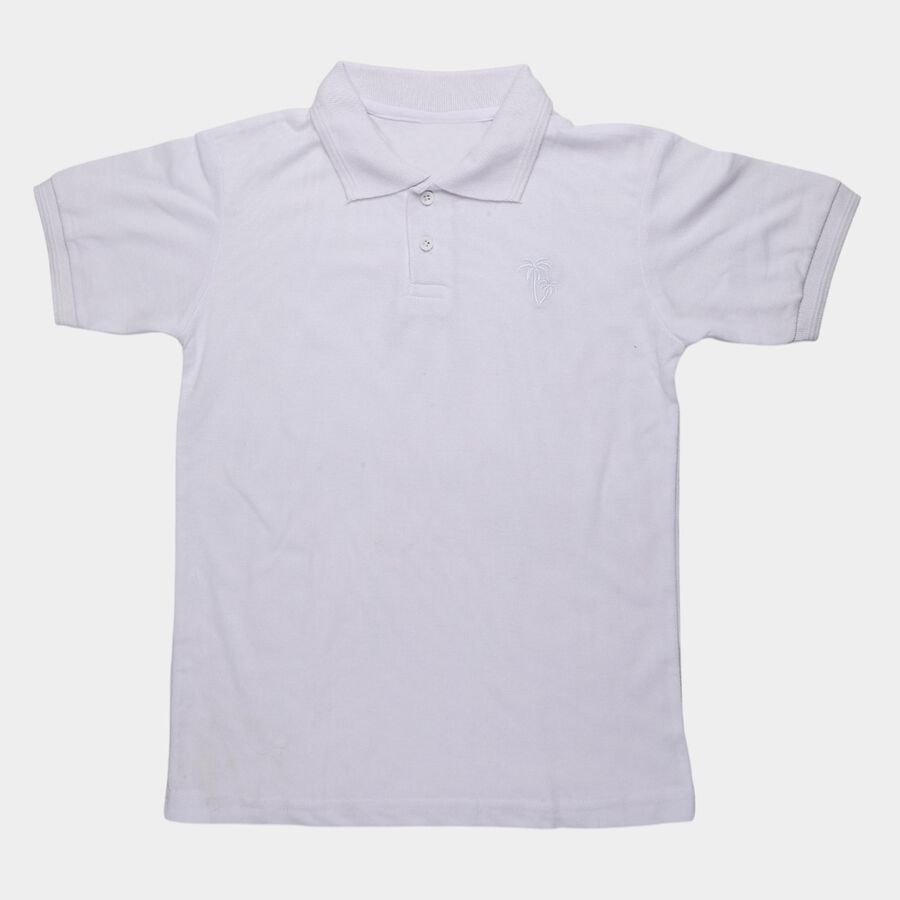 Boys' Half Sleeves T-Shirt, सफ़ेद, large