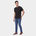 Men's Dark Grey Henley Neck Casual Henley Half Sleeves T-Shirt, Dark Grey, small