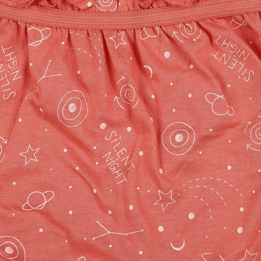 Girls' Peach Regular Fit Printed Bloomer Shorts, पीच, large