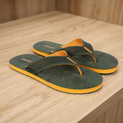 Men Olive Green Slip-On Flip-Flop Slippers