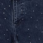 Girls' Deep Indigo Wide-Leg Embroidered Jeans, Mid Blue, small image number null