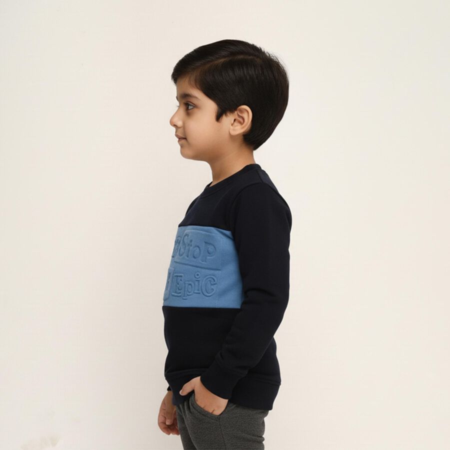 Boys' Sweatshirt, नेवी ब्लू, large image number null