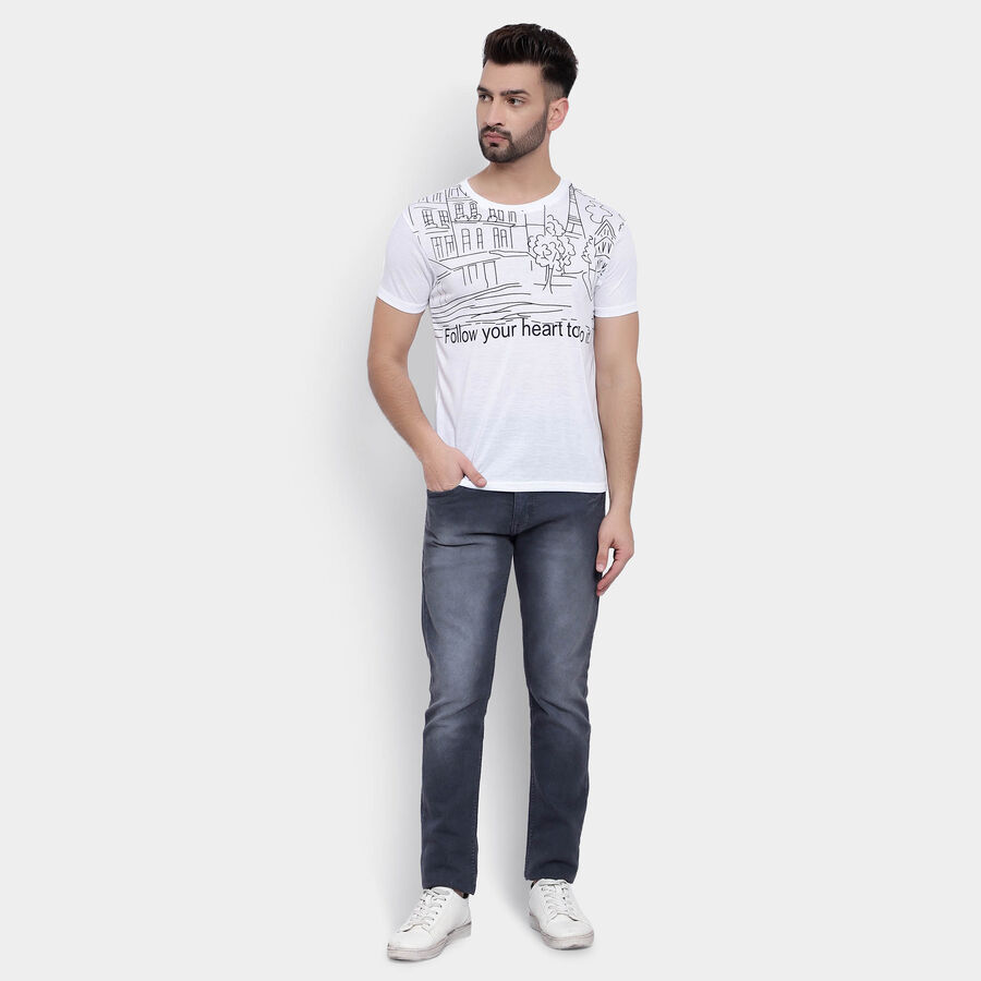 Round Neck T-Shirt, White, large image number null
