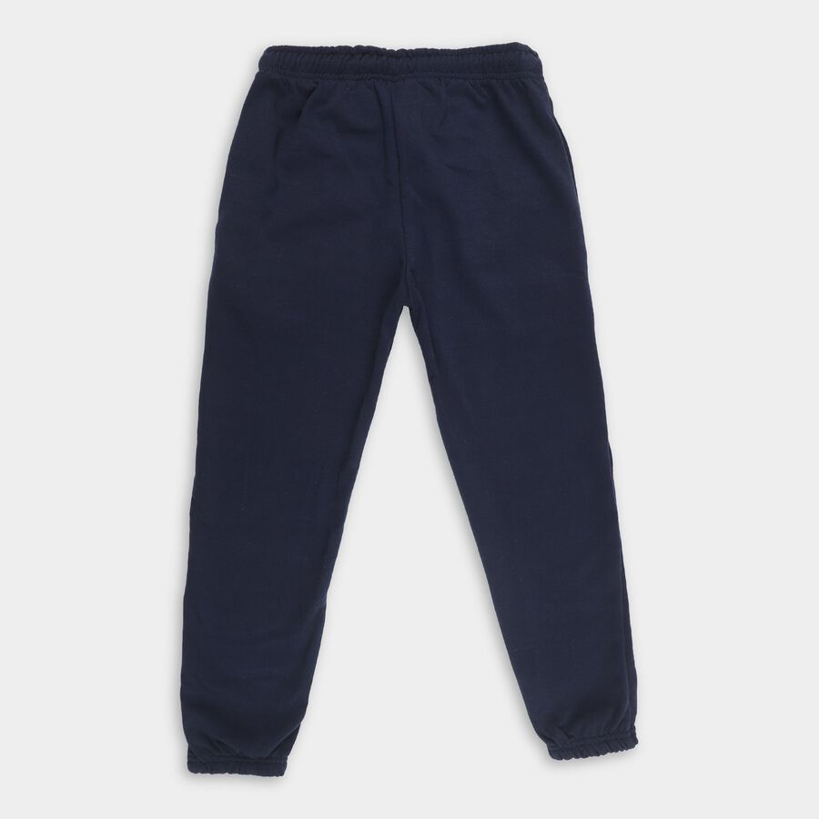 Boys' Deep Navy Blue Elastic Waist Winter Pyjama, नेवी ब्लू, large image number null