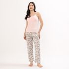 Women's Muted Taupe Printed Relaxed Fit Pyjama, Light Grey, small