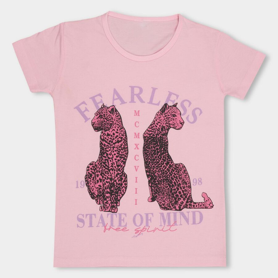 Girls' T-Shirt, हल्का गुलाबी, large image number null