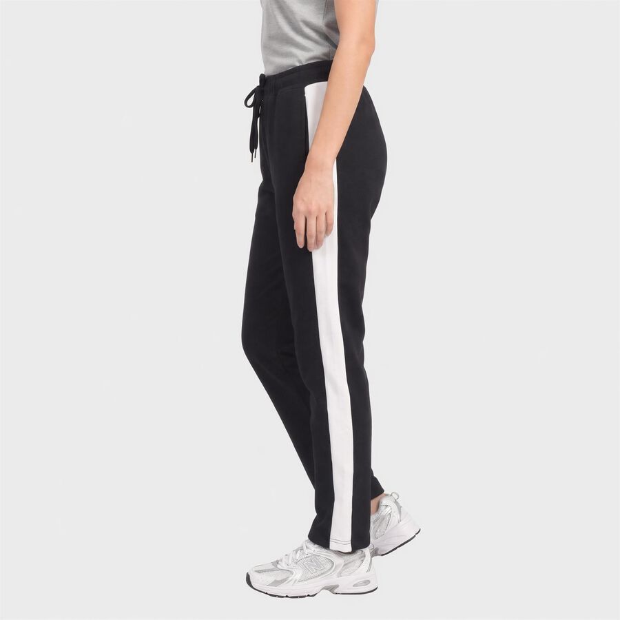 Women's Navy Blue Straight Fit Side-Striped Track Pants, Navy Blue, large