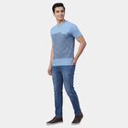 Men's Light Blue Henley Neck Classic T-Shirt, Light Blue, small
