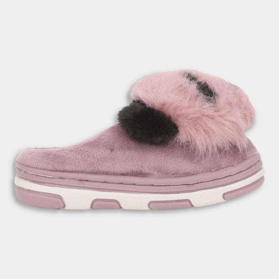 Kids Soft Lavender Pink Fur Slip-On Winter Slippers, बैंगनी, large image number null