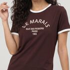 Women Wine Round Neck Regular T-Shirt, Wine, small