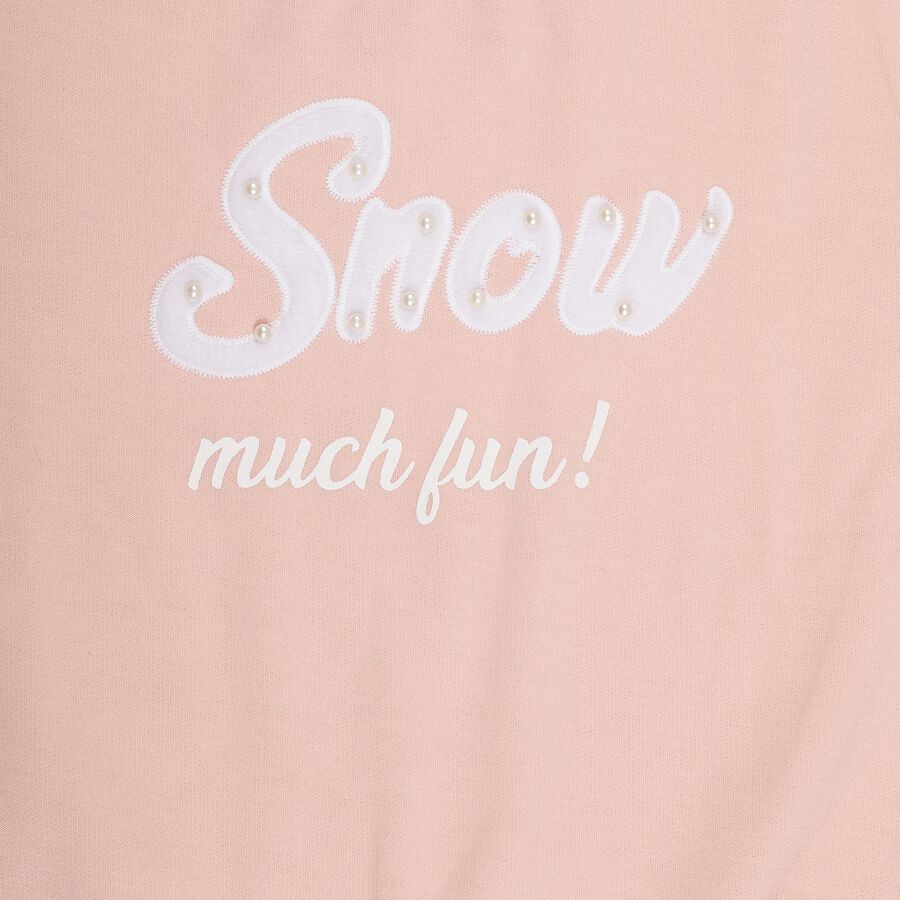 Girls Light Pink Crew Neck Casual Sweatshirt, हल्का गुलाबी, large image number null
