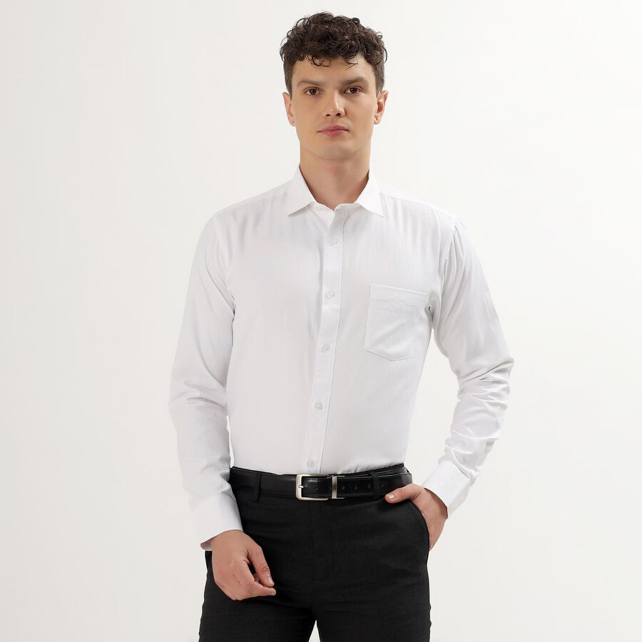 Men's Rich Eggshell White Slim Fit Formal Shirt, White, large image number null