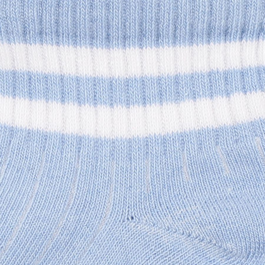 Girls' Light Sky Blue Regular Fit Striped Ankle-Length Socks, हल्का नीला, large image number null