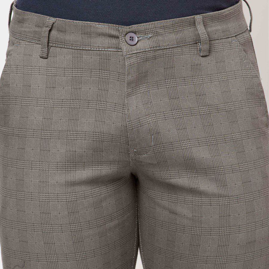 Printed Cross Pocket Slim Fit Trousers, Dark Green, large image number null