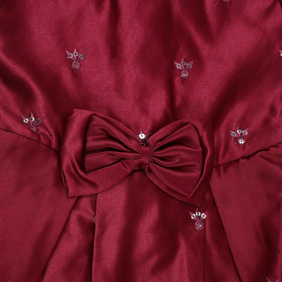 Girls' Frock, वाइन, large image number null