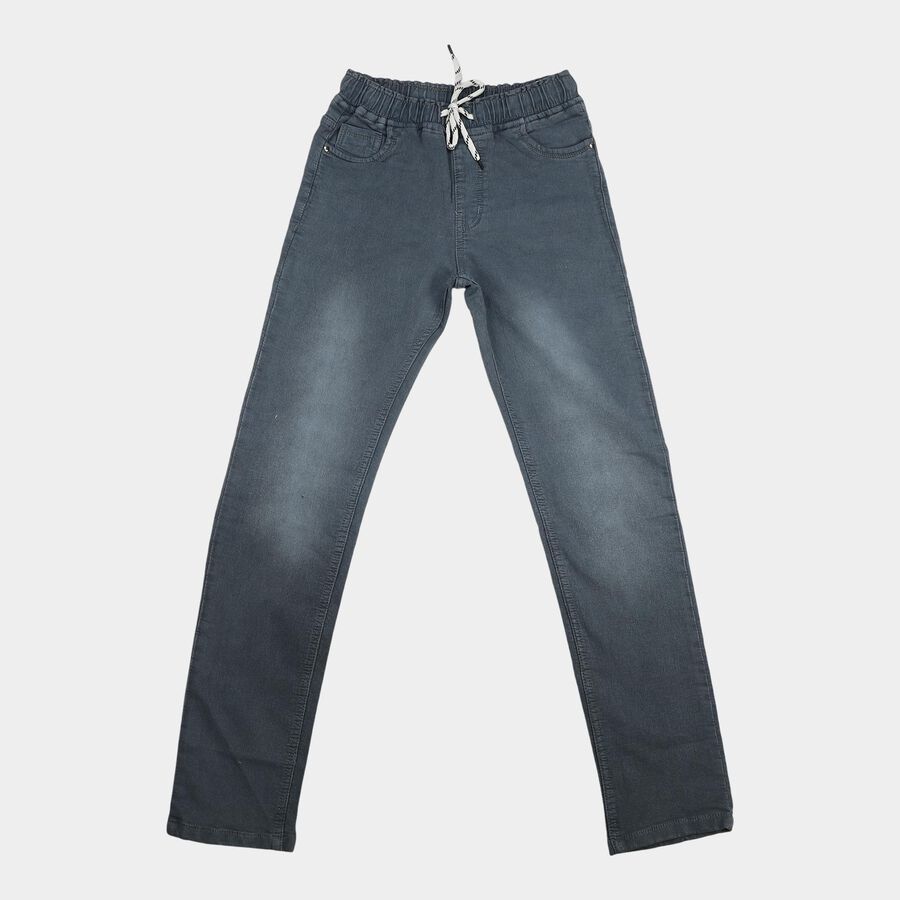 Boys Grey Slim Fit Washed Jeans, Light Grey, large