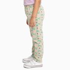 Girls Beige Bow and Floral Printed Cotton Blend Pyjama, गहरा पीला, small image number null