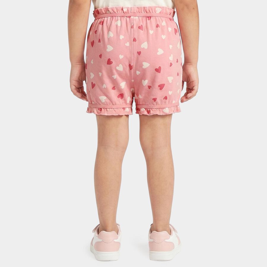 Girls' Pink Regular Fit Printed Bloomer, Pink, large