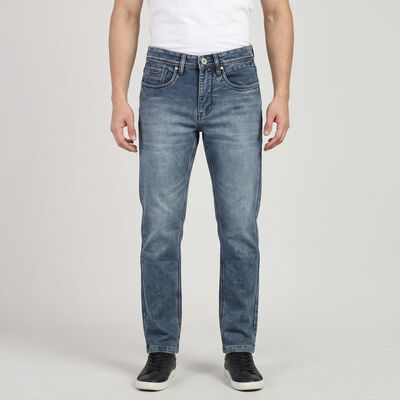 Men's Light Blue Slim Fit Washed Jeans