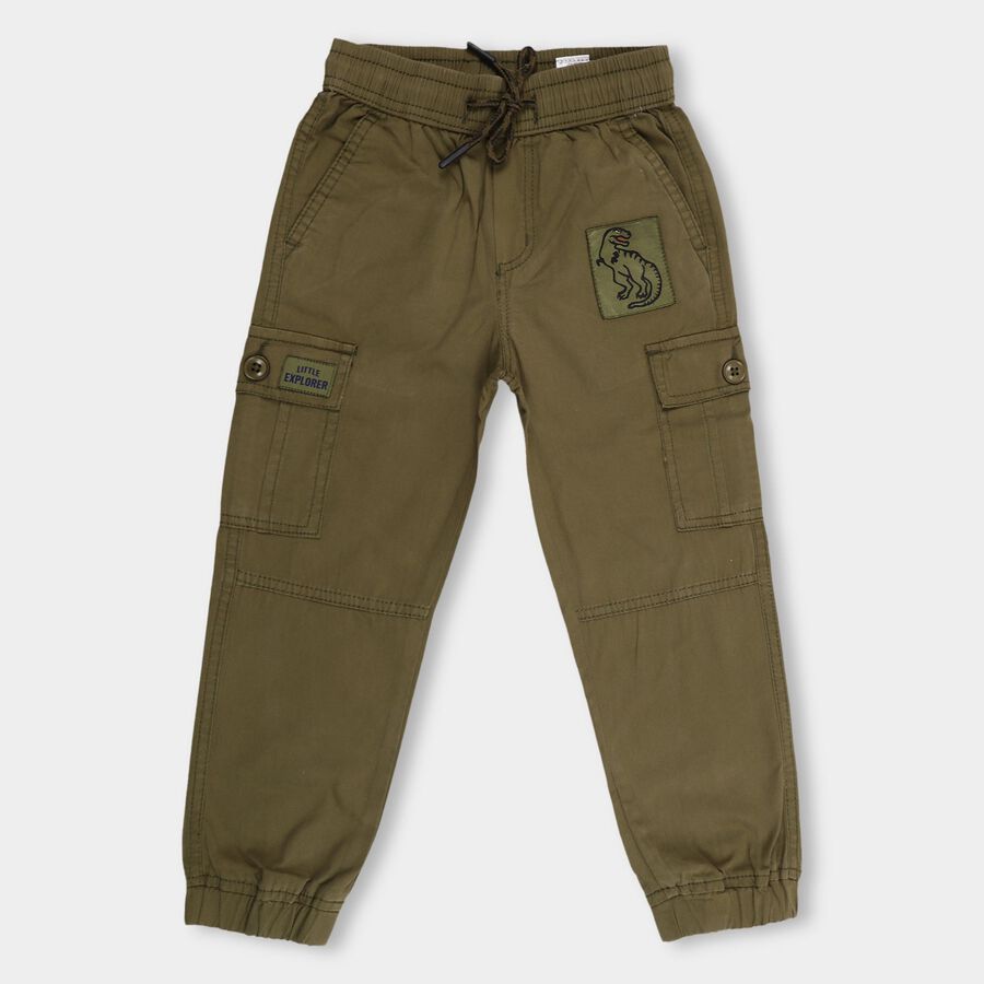 Boys' 100% Cotton Trousers , ओलिव, large image number null