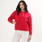 Women's Bright Pink Hooded Neck Casual Sweatshirt, गुलाबी, small image number null
