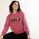 Women's Dusty Rose Pink Crew Neck Casual Sweatshirt, Pink, small image number null