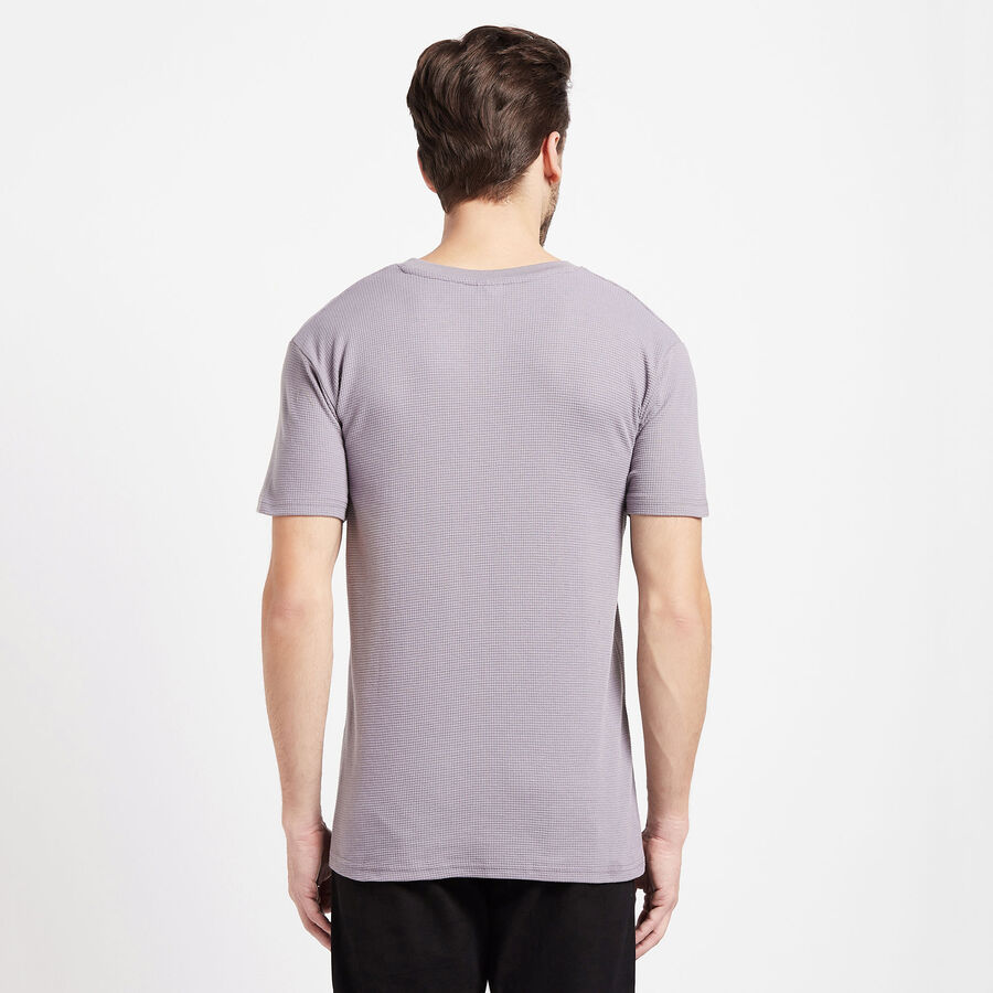 Solid Round Neck T-Shirt, Dark Grey, large image number null
