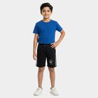 Boys' Black Regular Fit Graphic Print Bermuda Shorts, काला, small