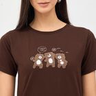 Women's Rich Chocolate Brown Cotton Round Neck T-Shirt, Brown, small image number null