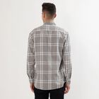 Men's Light Grey Cotton Button-Down Casual Shirt, Light Grey, small image number null