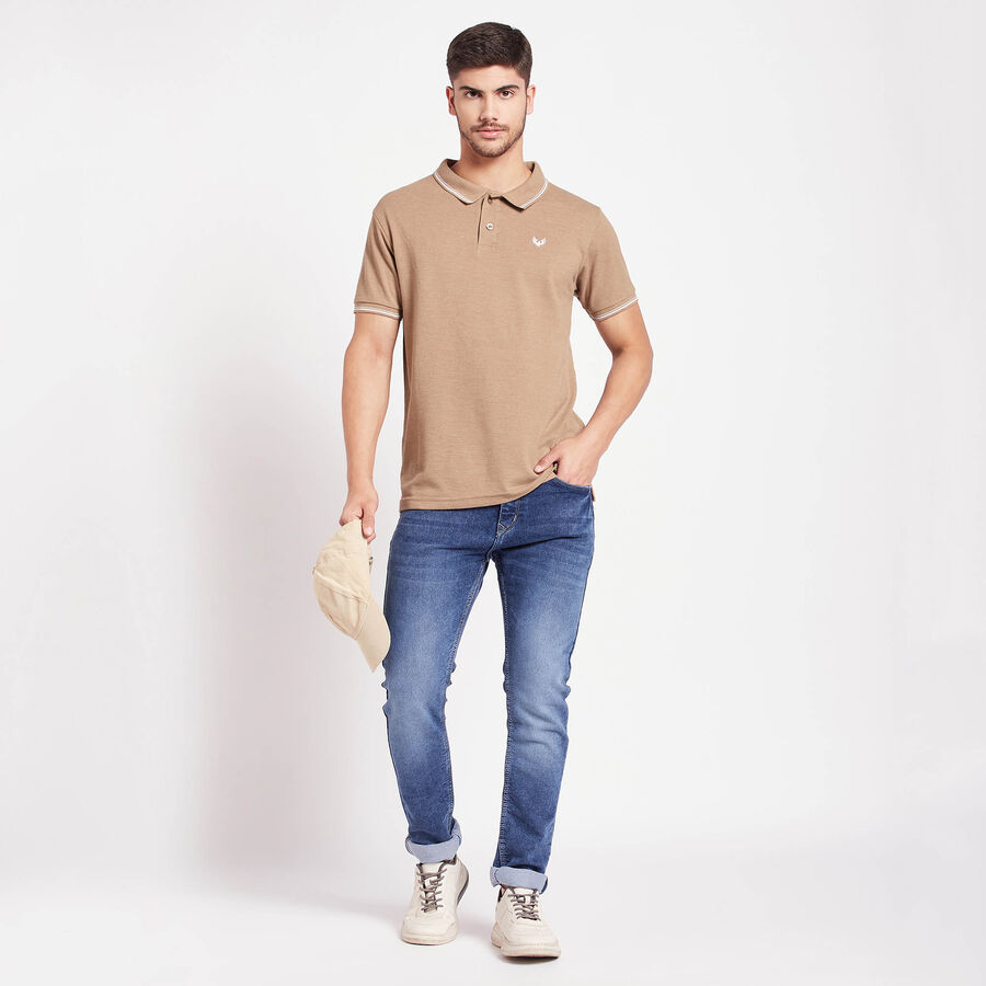 Solid Polo Shirt, Beige, large image number null