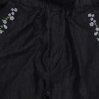 Girls' Deep Charcoal Black Wide Leg Embroidered Jeans, Black, small image number null