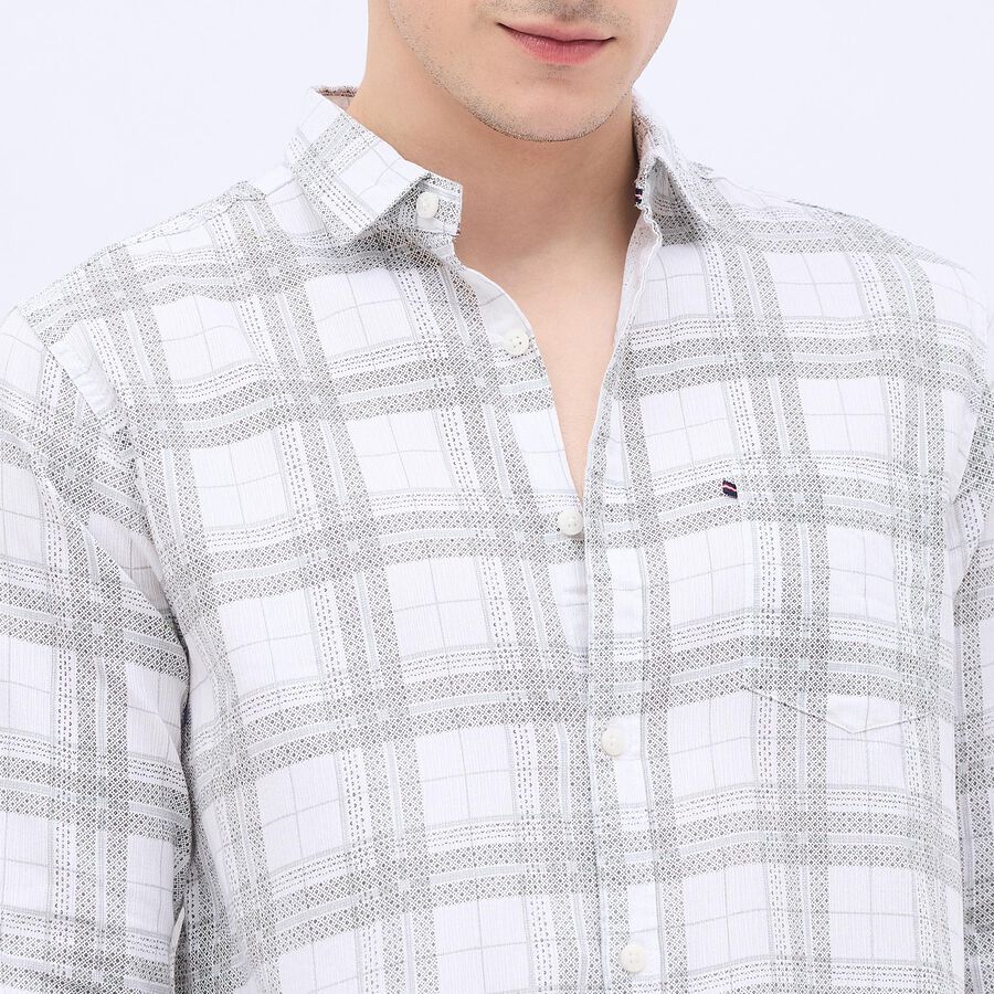 Men's Off White Cotton Classic Casual Shirt, Off White, large image number null