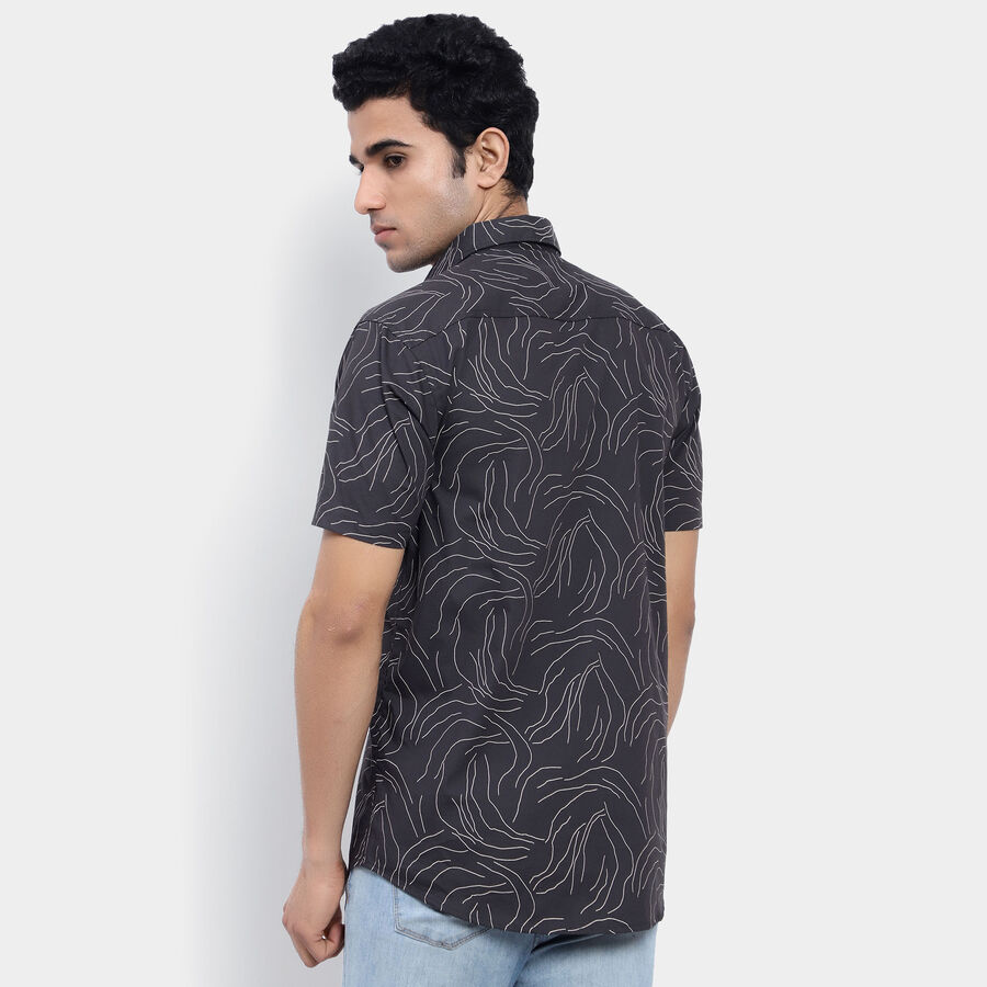Cotton Printed Casual Shirt, Black, large image number null