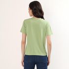 Women's Mint Round Neck Graphic Printed T-Shirt, हल्का हरा, small