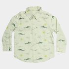 Boys' Light Green Green Cotton Casual Shirt, हल्का हरा, small