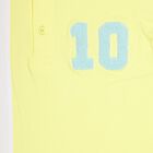 Boys' Bright Yellow Cotton Polo Neck Casual T-Shirt, Yellow, small image number null