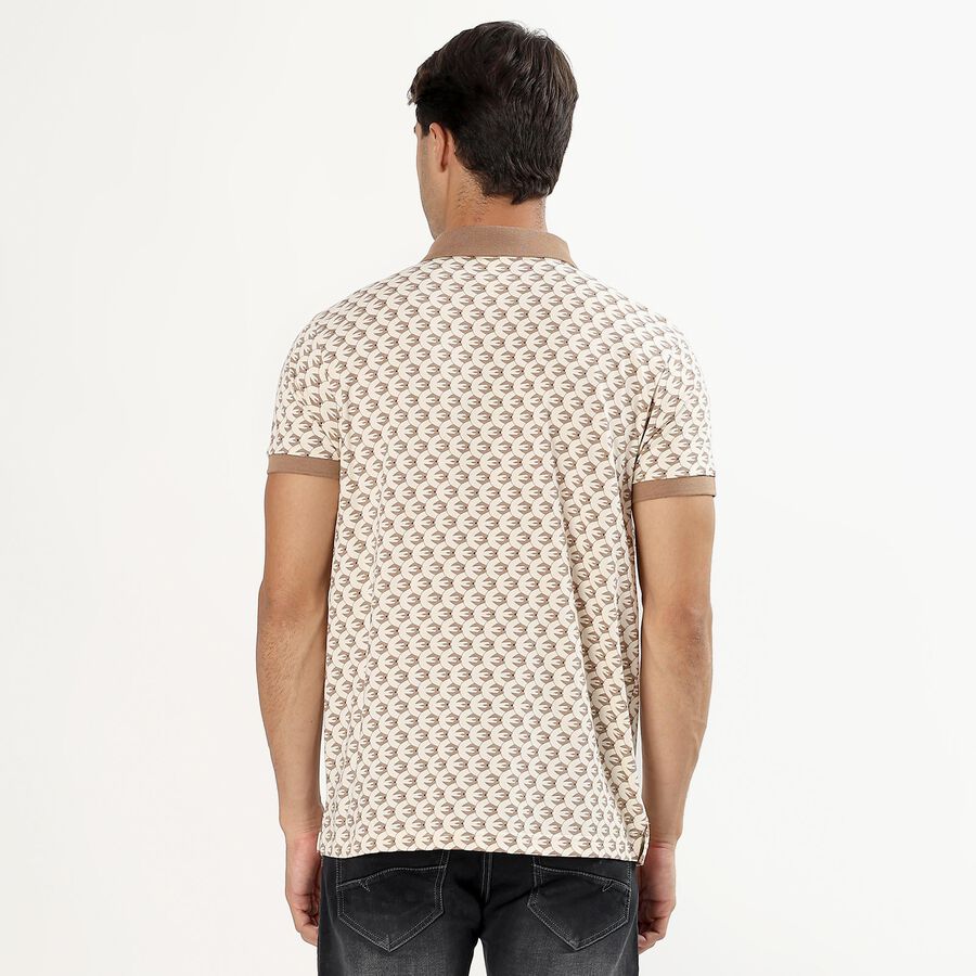 Men's 100% Cotton Collared Half Sleeves T-Shirt , एक्रू मिश्रित, large image number null