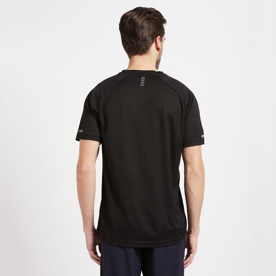 Solid Round Neck T-Shirt, Black, large image number null