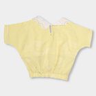 Girls' Bright Yellow Peter Pan Collar Casual T-Shirt, पीला, small image number null